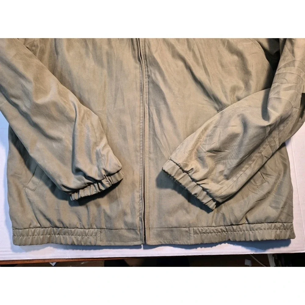 Vintage London‎ Fog Collection Men's L Khaki Suede-Look Jacket Bomber Classic